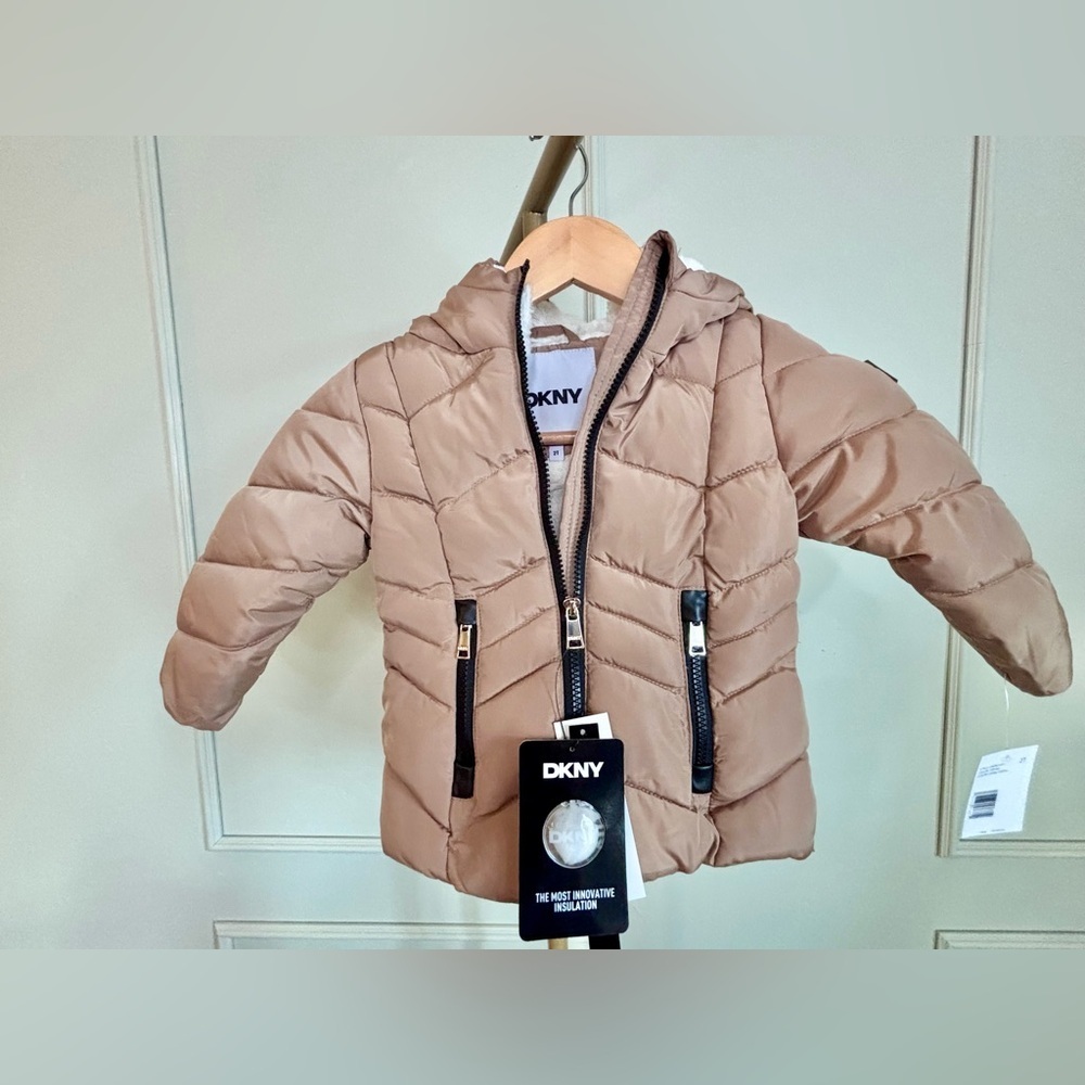 *NWT* 2T DKNY Tan Puffer Jacket for Kids MSRP $110